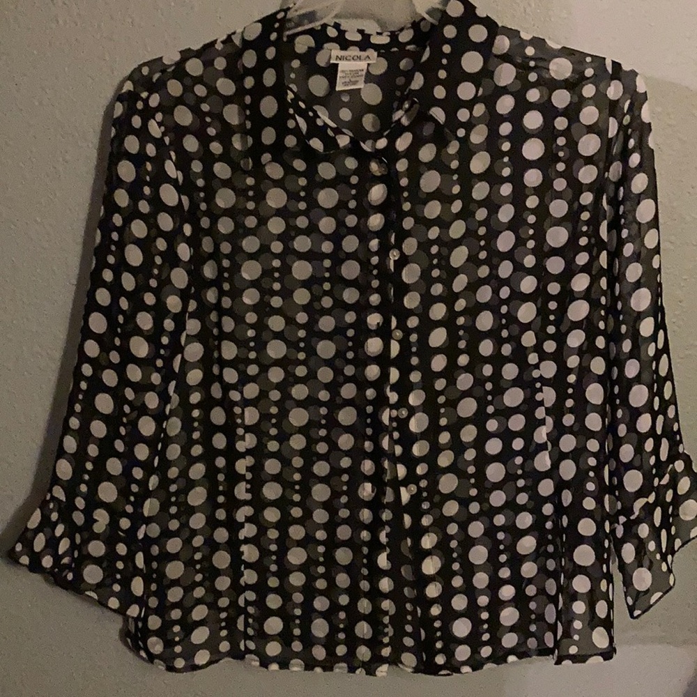 Ladies sheer dress blouse